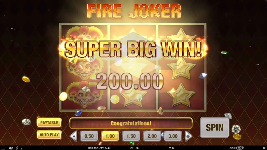 Un tour de Fire Joker dans la démo